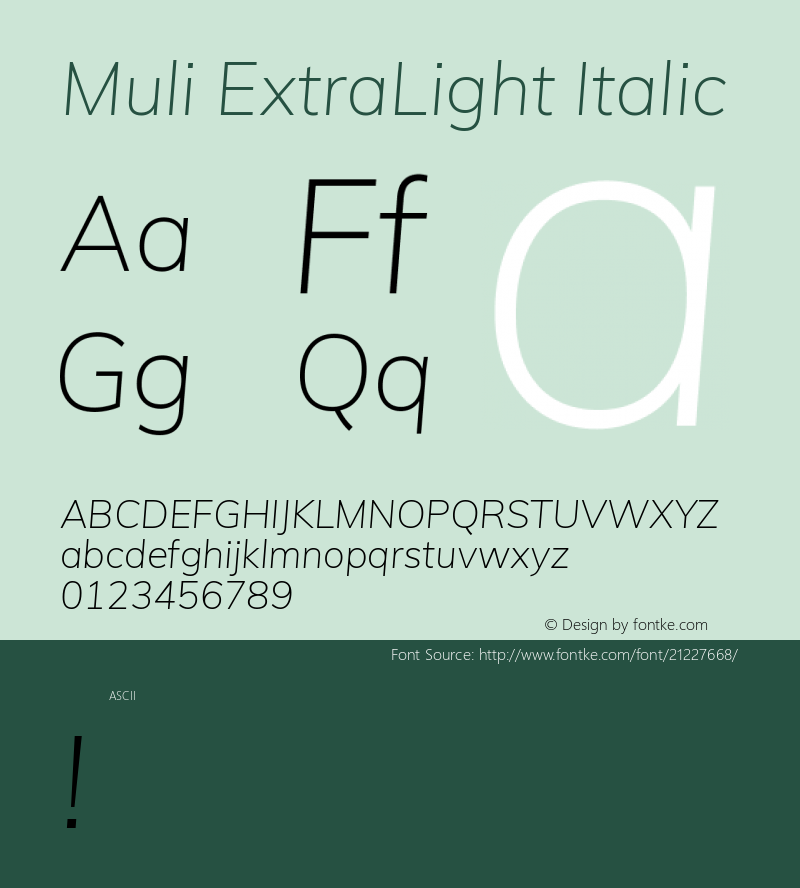 MuliExtraLight Version 1.0图片样张