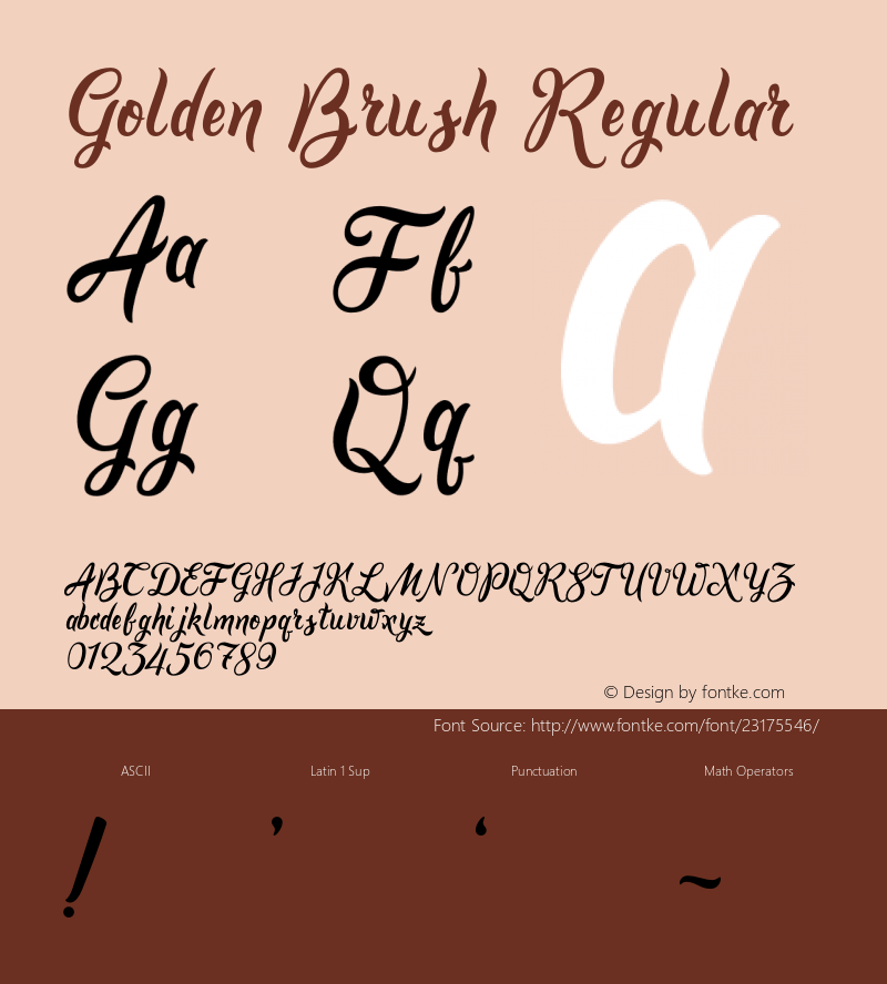 Golden Brush Regular Version 1.000;PS 001.000;hotconv 1.0.88;makeotf.lib2.5.64775图片样张