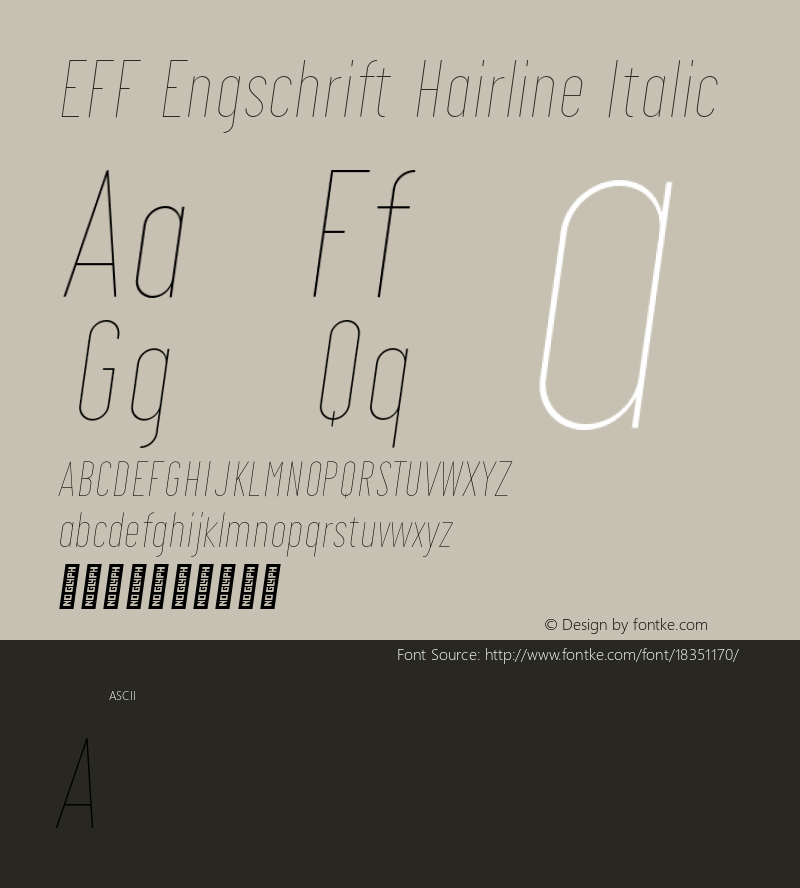 EFF Engschrift Hairline Italic Version 0.004;PS 000.004;hotconv 1.0.88;makeotf.lib2.5.64775图片样张