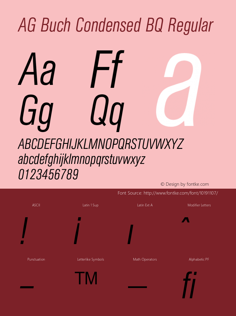 AG Buch Condensed BQ Regular 001.000图片样张