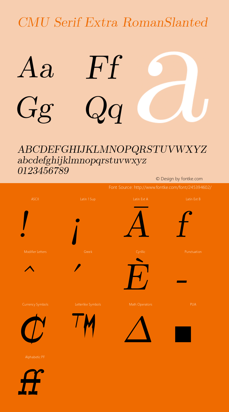 CMU Serif Extra RomanSlanted Version 0.7.0图片样张