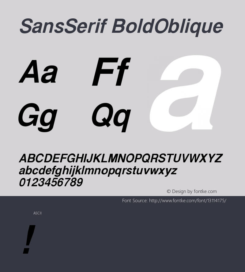 SansSerif BoldOblique Version 001.000图片样张