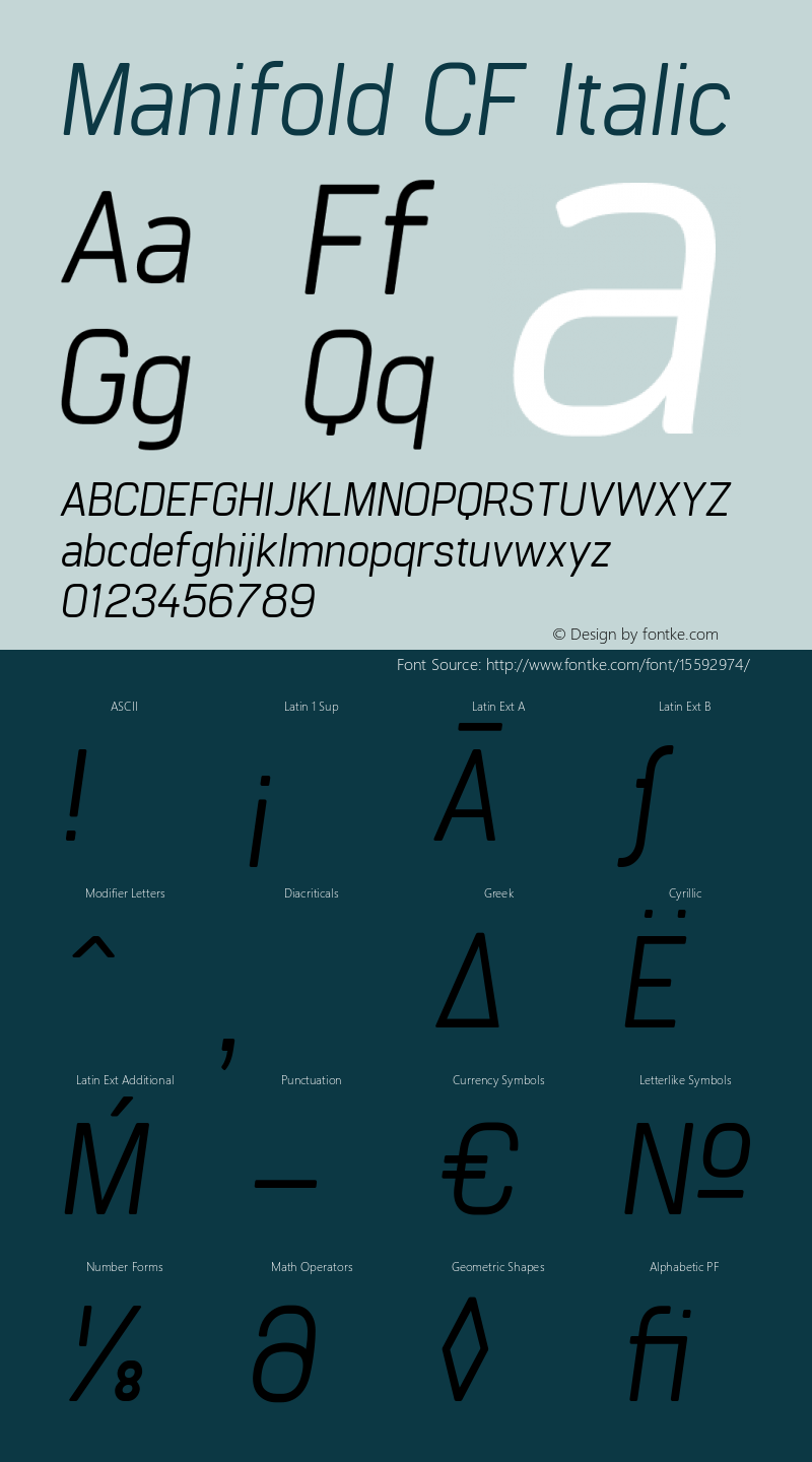 Manifold CF Italic Version 3.600图片样张