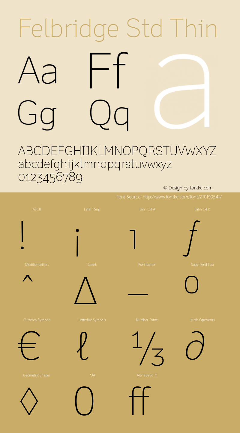 FelbridgeStd-Thin Version 1.100图片样张