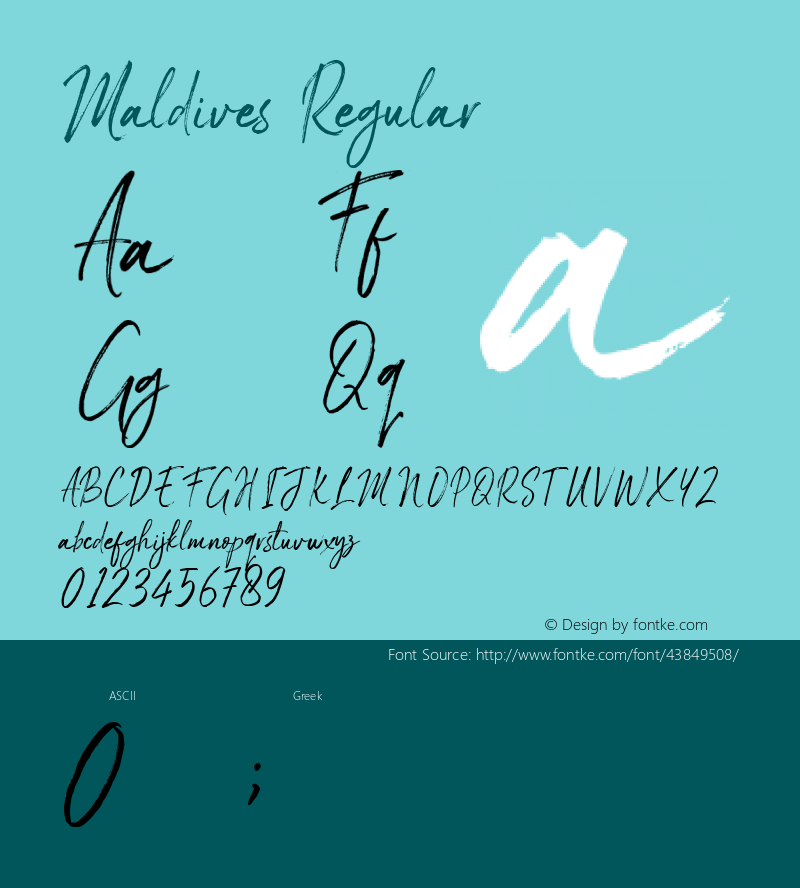 Maldives Version 1.00;October 27, 2019;FontCreator 12.0.0.2547 64-bit图片样张