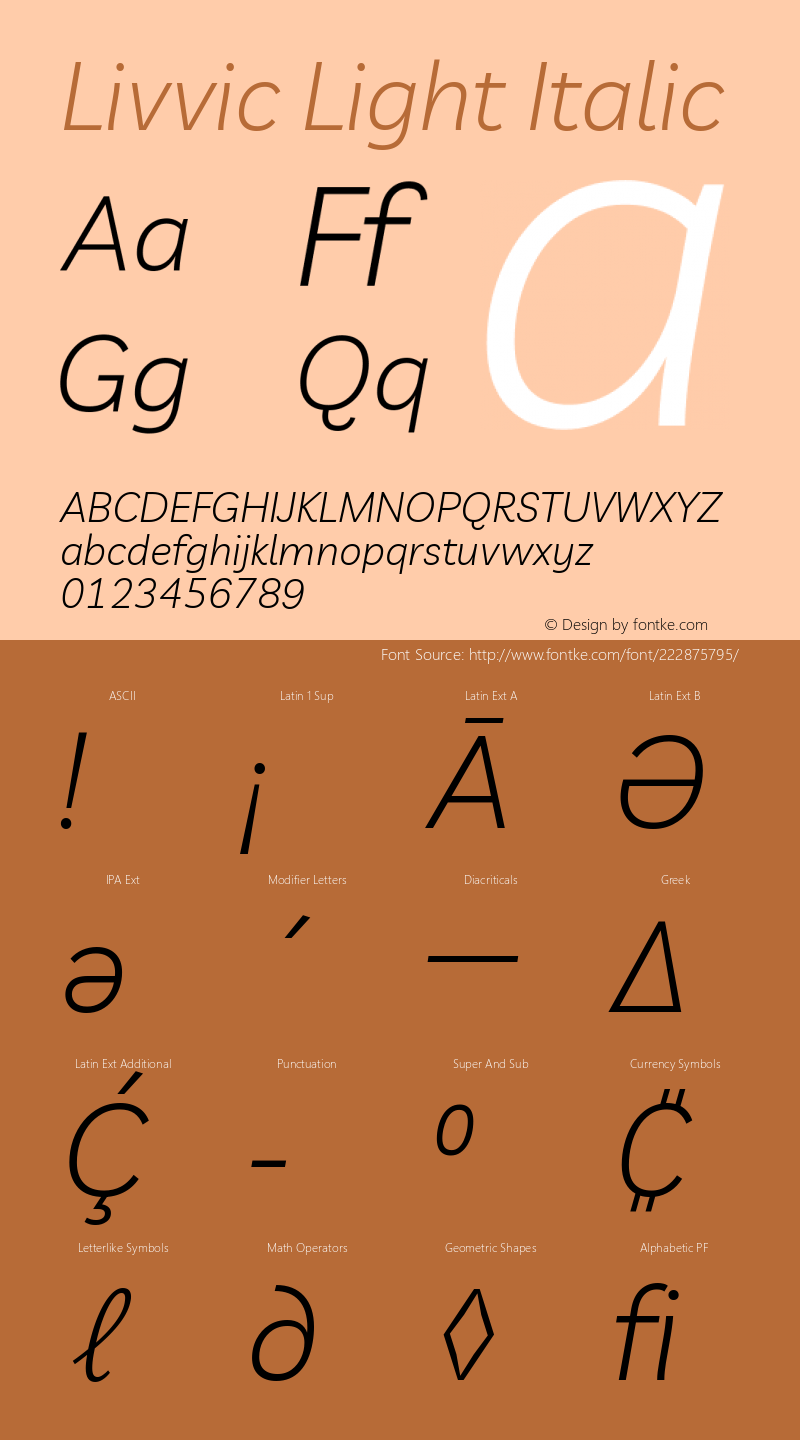 Livvic Light Italic Version 1.001; ttfautohint (v1.8.2)图片样张