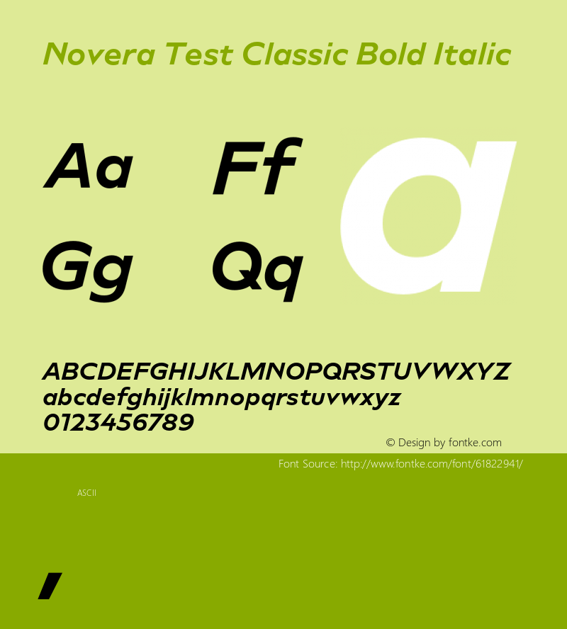 Novera Test Classic Bold Italic Version 1.000;hotconv 1.0.109;makeotfexe 2.5.65596图片样张