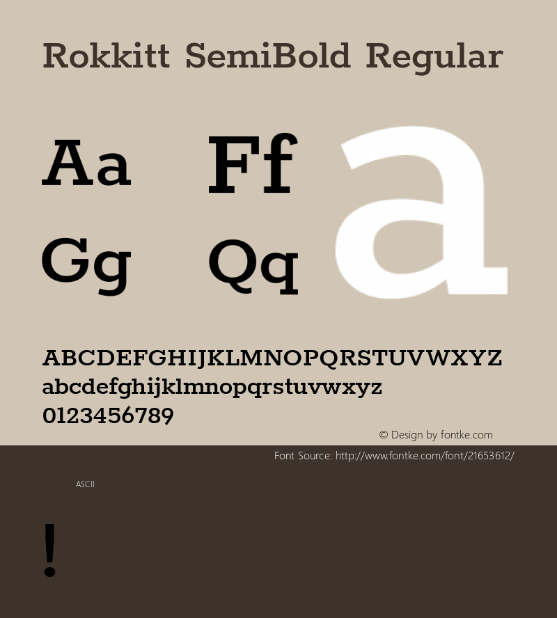 Rokkitt SemiBold Regular 图片样张