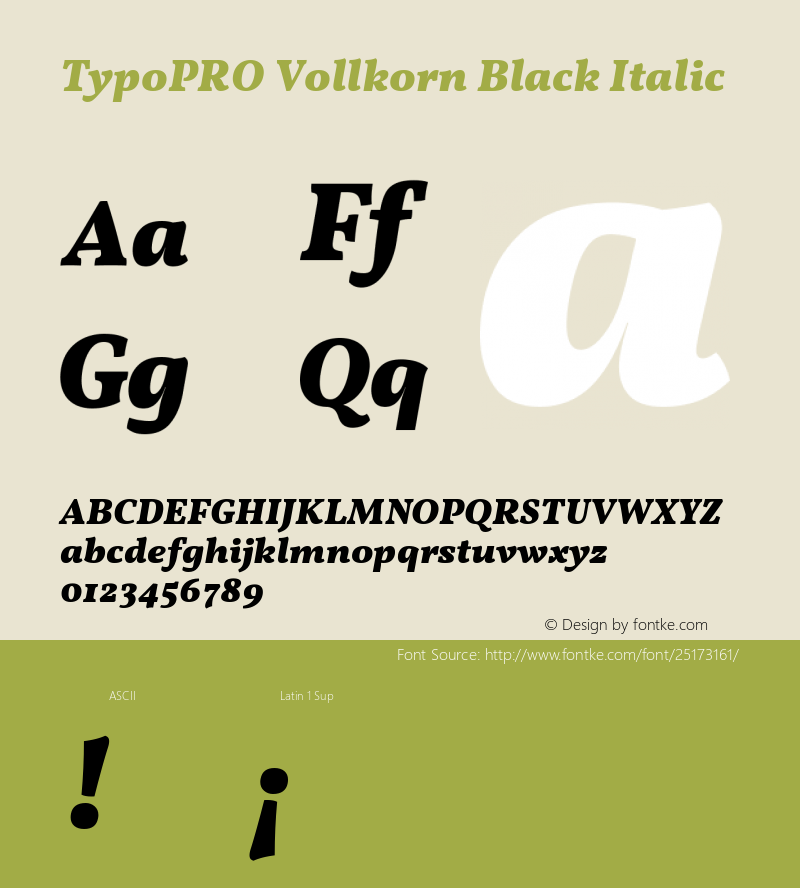 TypoPRO Vollkorn Black Italic Version 4.015图片样张