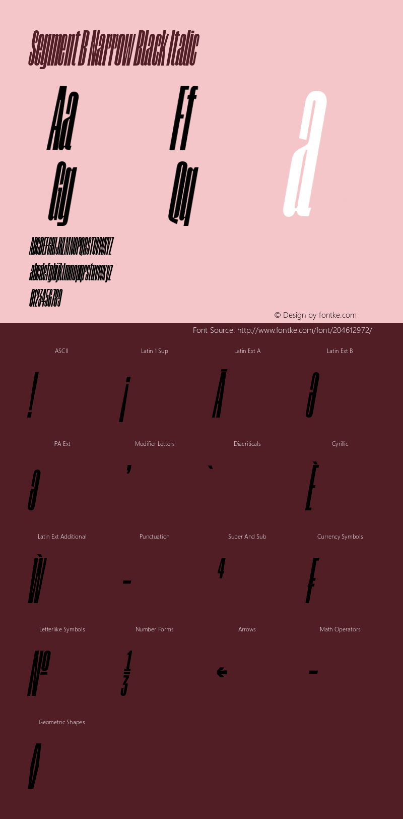 Segment B Narrow Black Italic Version 1.001;hotconv 1.0.109;makeotfexe 2.5.65596图片样张