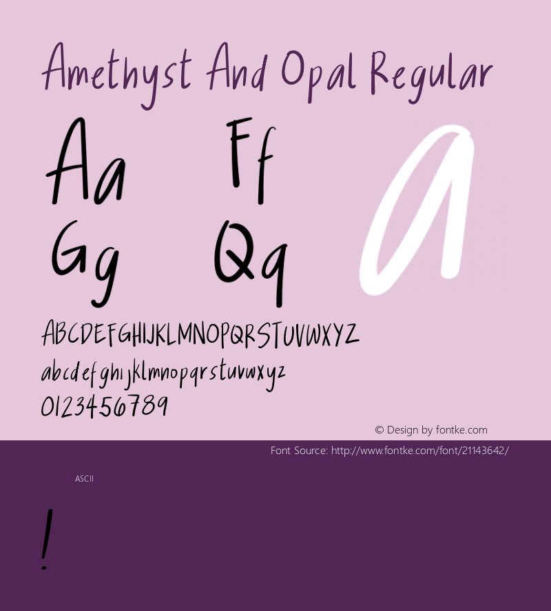 Amethyst And Opal Version 1.001;Fontself Maker 1.1.1图片样张