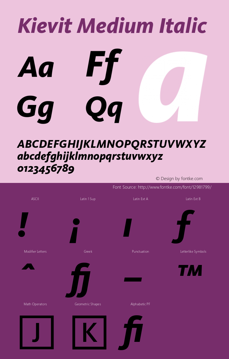 Kievit Medium Italic 001.000图片样张