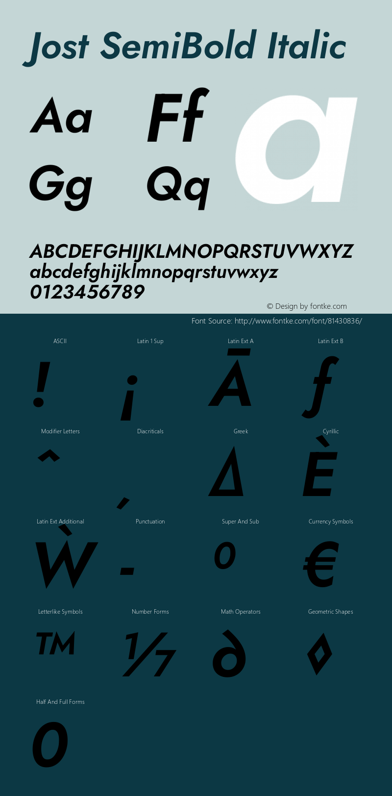 Jost SemiBold Italic Version 3.7图片样张