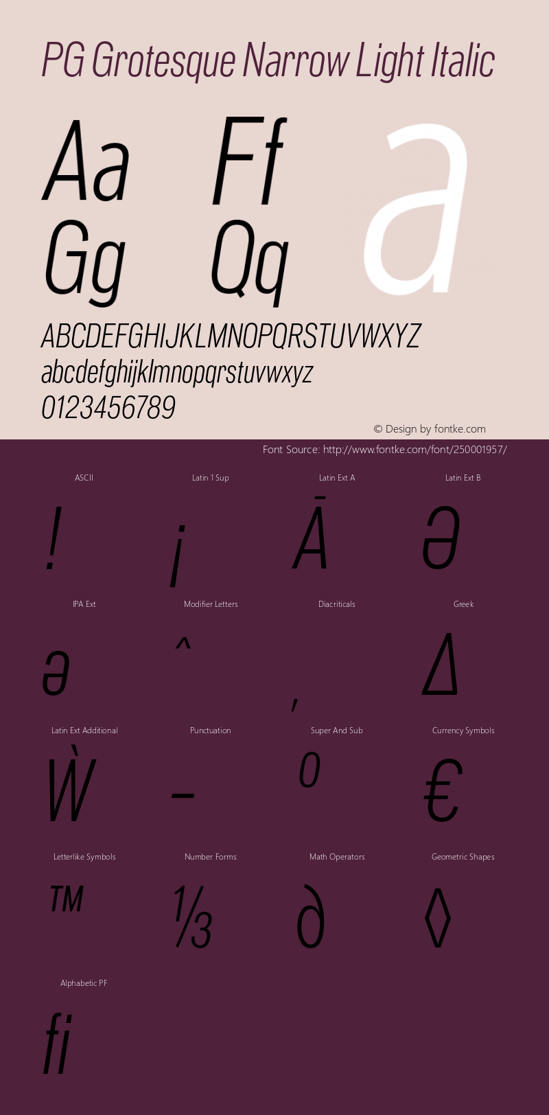 PG Grotesque Narrow Light Italic Version 1.000;Glyphs 3.2 (3207)图片样张