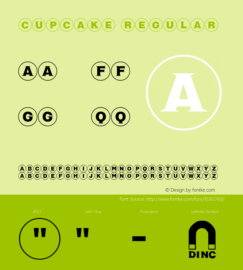Cupcake Regular Macromedia Fontographer 4.1.3 11/8/98图片样张