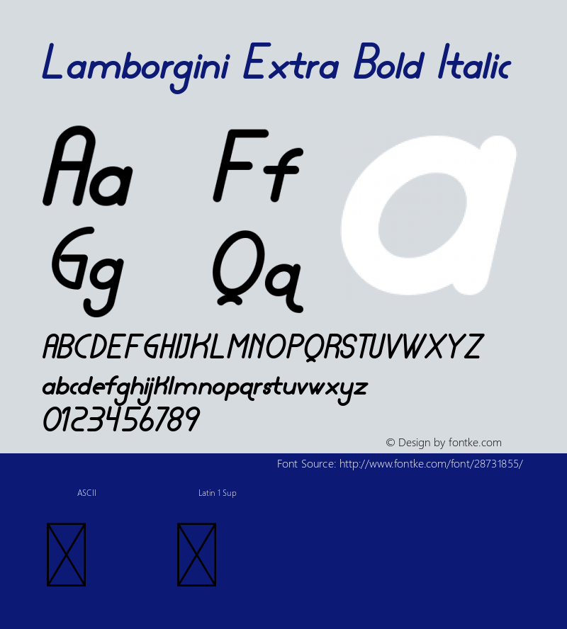 Lamborgini Extra Bold Italic Version 1.002;Fontself Maker 3.1.0图片样张