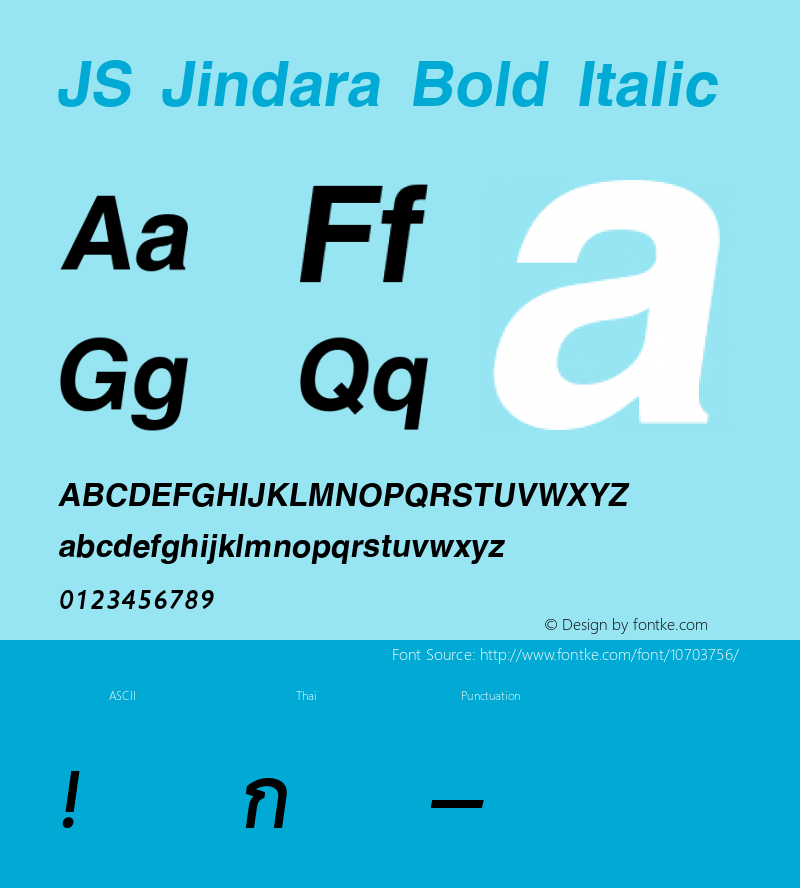 JS Jindara Bold Italic Version 1.1; 2001图片样张