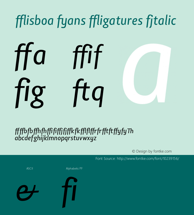 Lisboa Sans Ligatures Italic OTF 1.0;PS 001.000;Core 116;AOCW 1.0 161图片样张