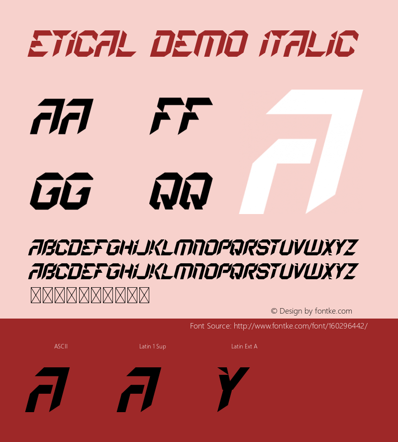 Etical Demo Italic Version 1.001;Fontself Maker 3.5.1图片样张