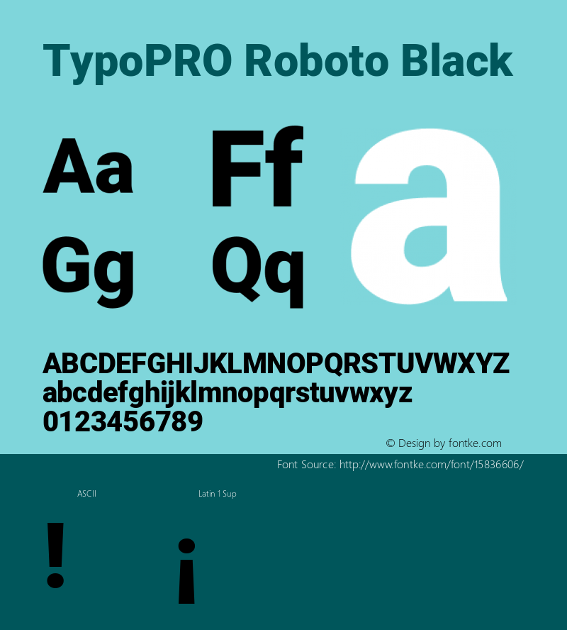 TypoPRO Roboto Black Version 2.001047; 2015图片样张