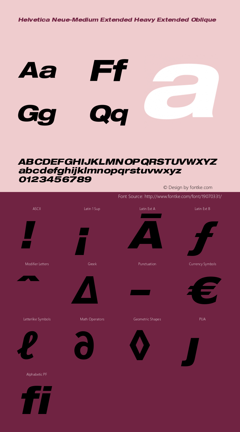 Helvetica Neue-Medium Extended Heavy Extended Oblique Version 1.300;PS 001.003;hotconv 1.0.38图片样张