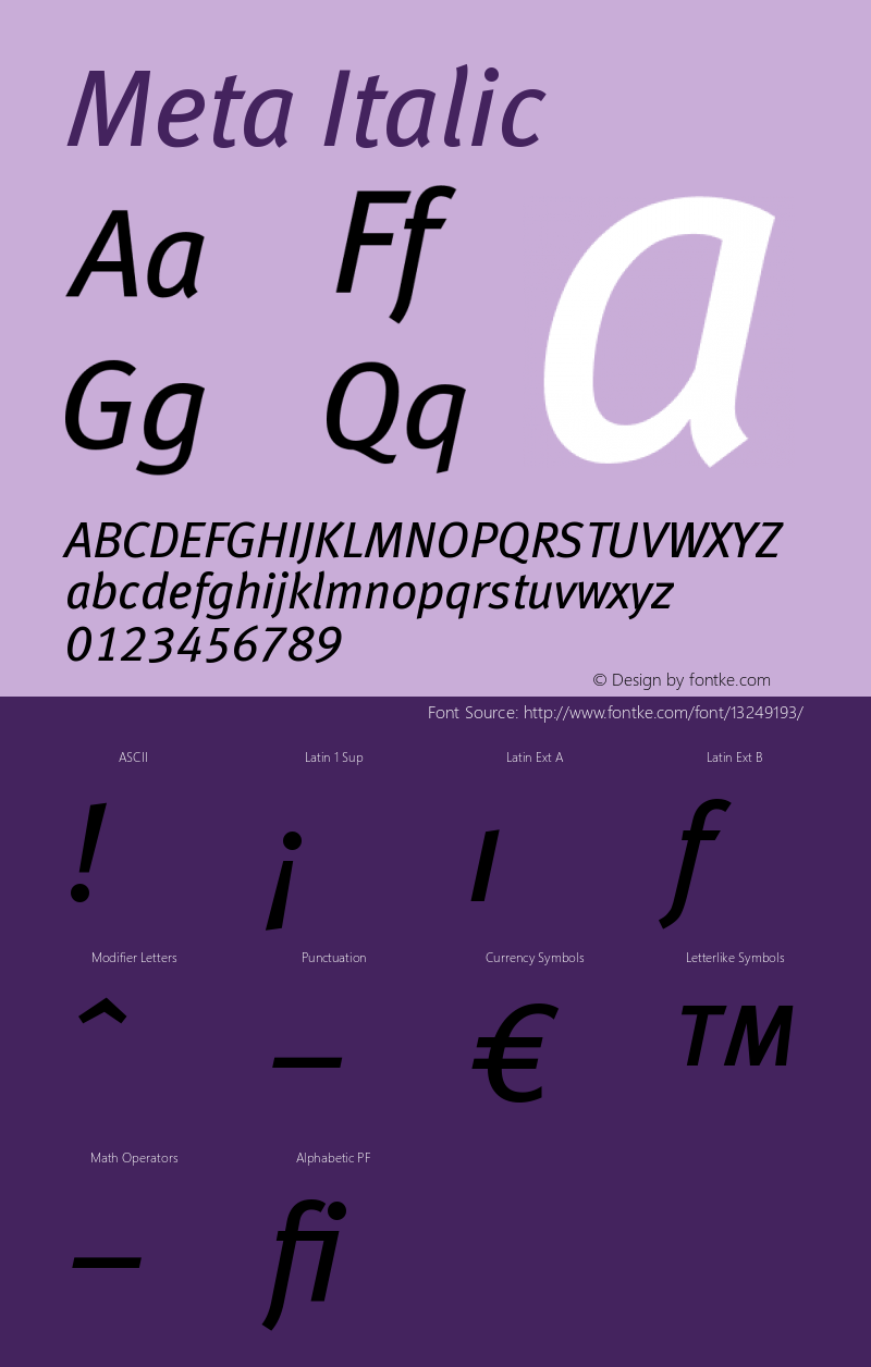 Meta Italic Version 004.301图片样张