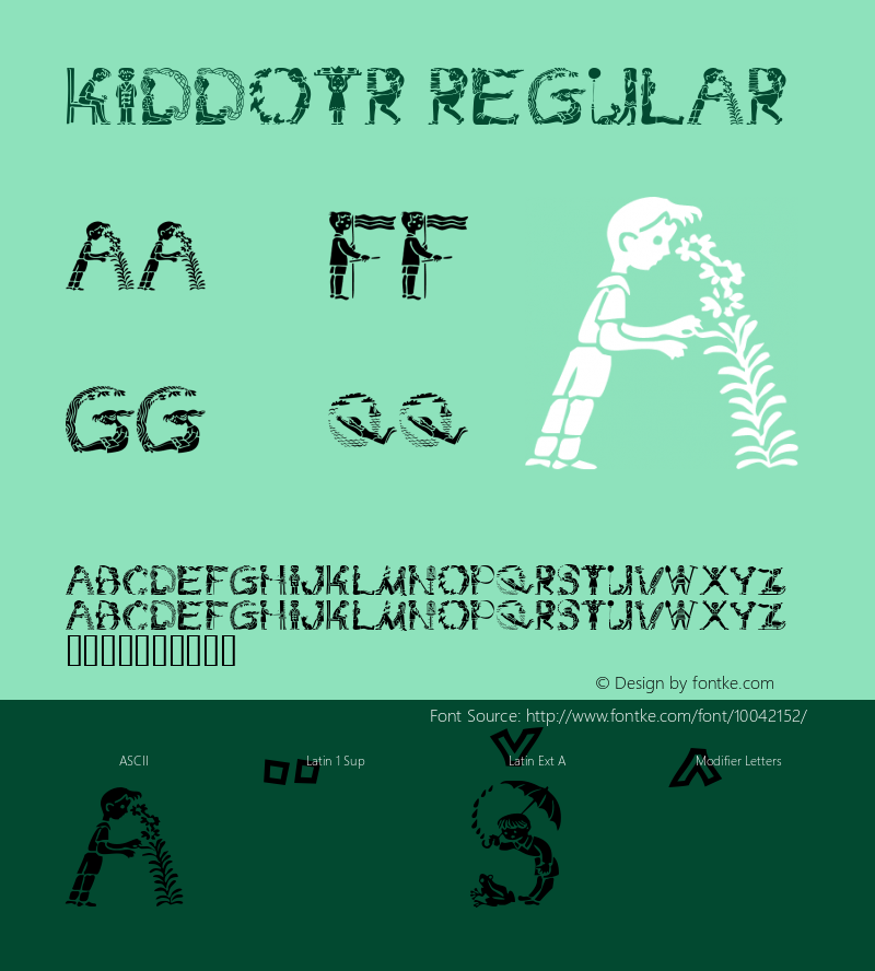 KiddoTR Regular Macromedia Fontographer 4.1 12/07/99图片样张