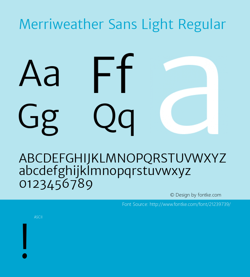 MerriweatherSansLight Version 1.0图片样张