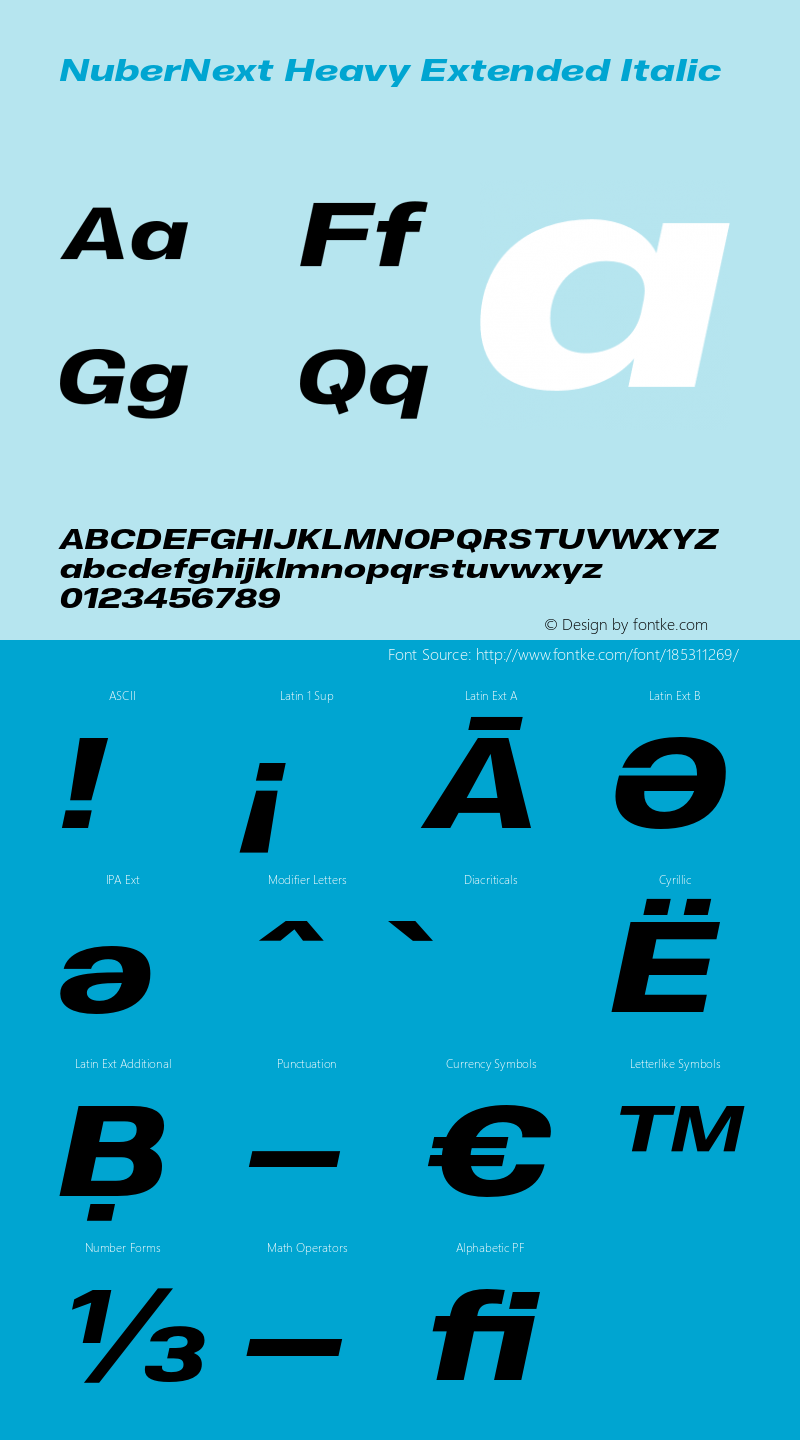 NuberNext Heavy Extended Italic Version 001.002 February 2020图片样张