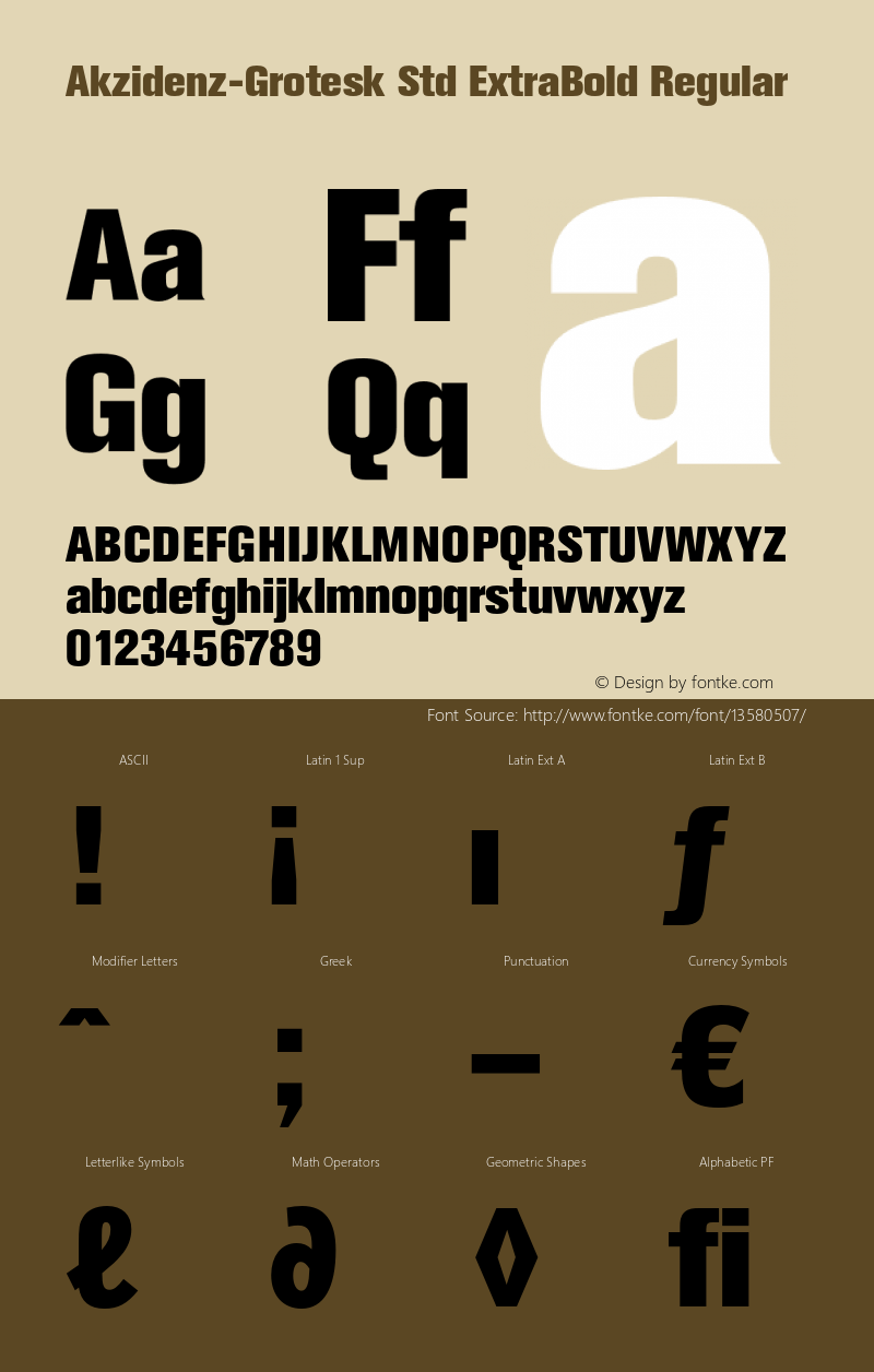 Akzidenz-Grotesk Std ExtraBold Regular Version 001.000;Core 1.0.01;otf.5.02.2291;15.06W图片样张