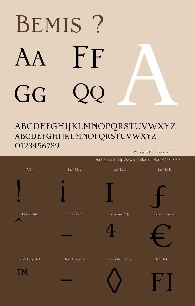 Bemis ? Version 1.000;com.myfonts.leksen-design.bemis.regular.wfkit2.43rs图片样张