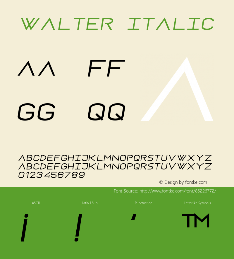 Walter Italic Version 1.000;PS 001.000;hotconv 1.0.88;makeotf.lib2.5.64775图片样张