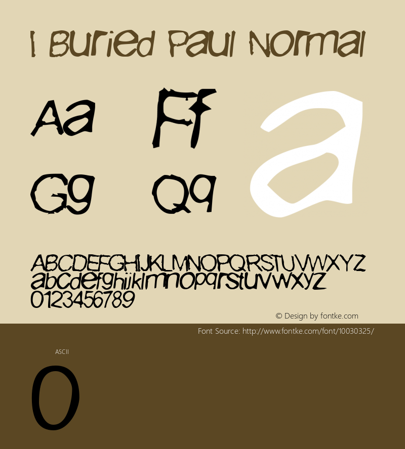 I Buried Paul Normal Macromedia Fontographer 4.1 5/2/95图片样张