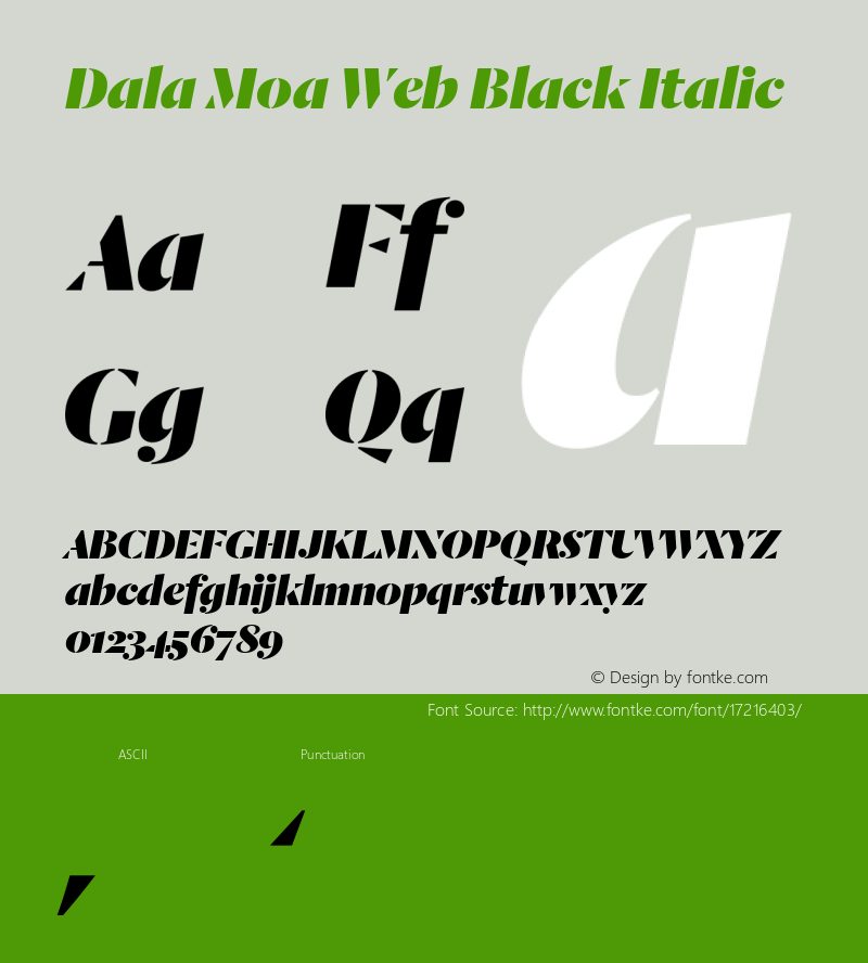 Dala Moa Web Black Italic Version 1.1 2013图片样张