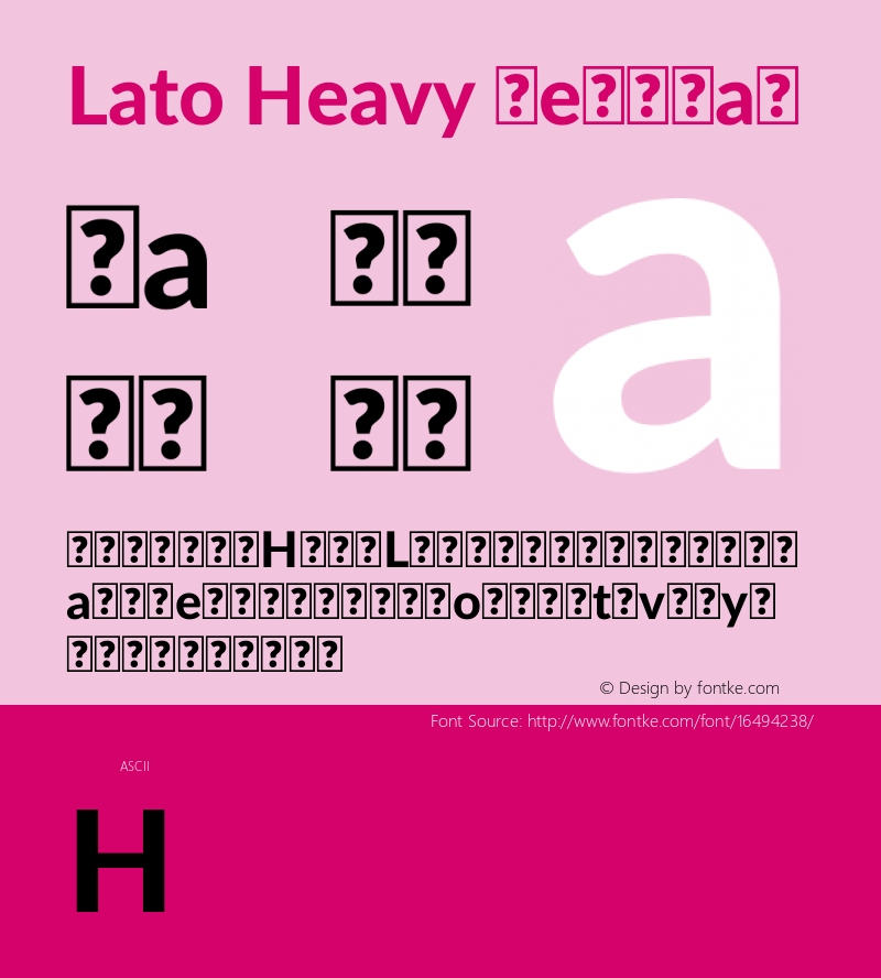 Lato Heavy Regular Version 2.015; 2015-08-06; http://www.latofonts.com/图片样张