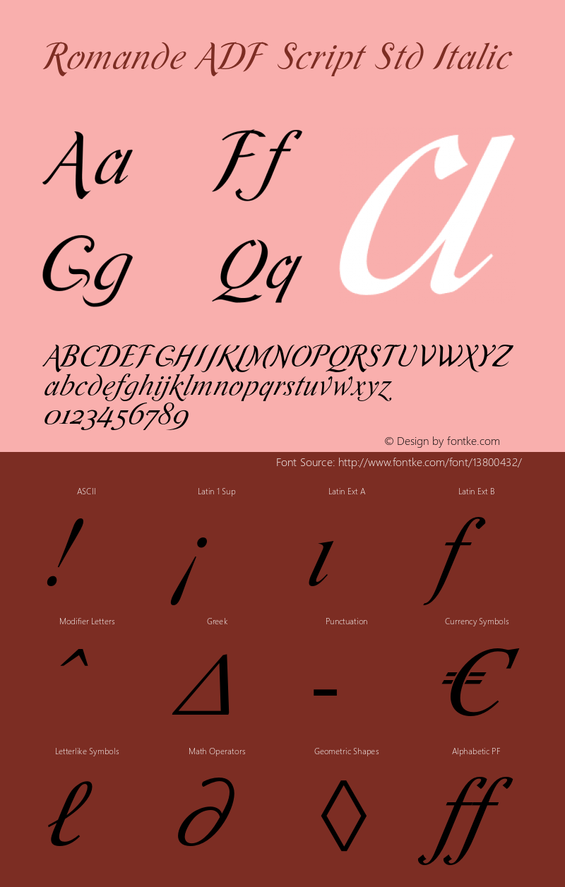 Romande ADF Script Std Italic Version 1.010图片样张
