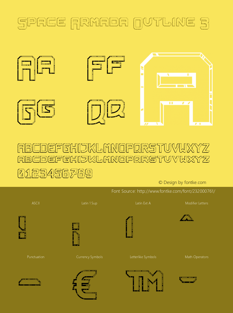 SpaceArmadaOutline3 Version 1.005;Fontself Maker 3.5.7图片样张