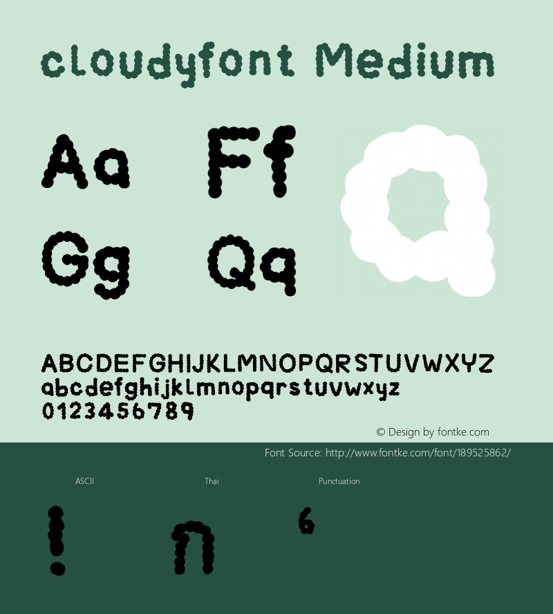 cloudyfont Version 001.000图片样张