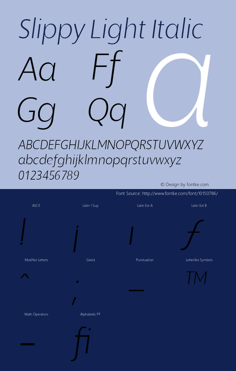 Slippy Light Italic Version 001.000图片样张