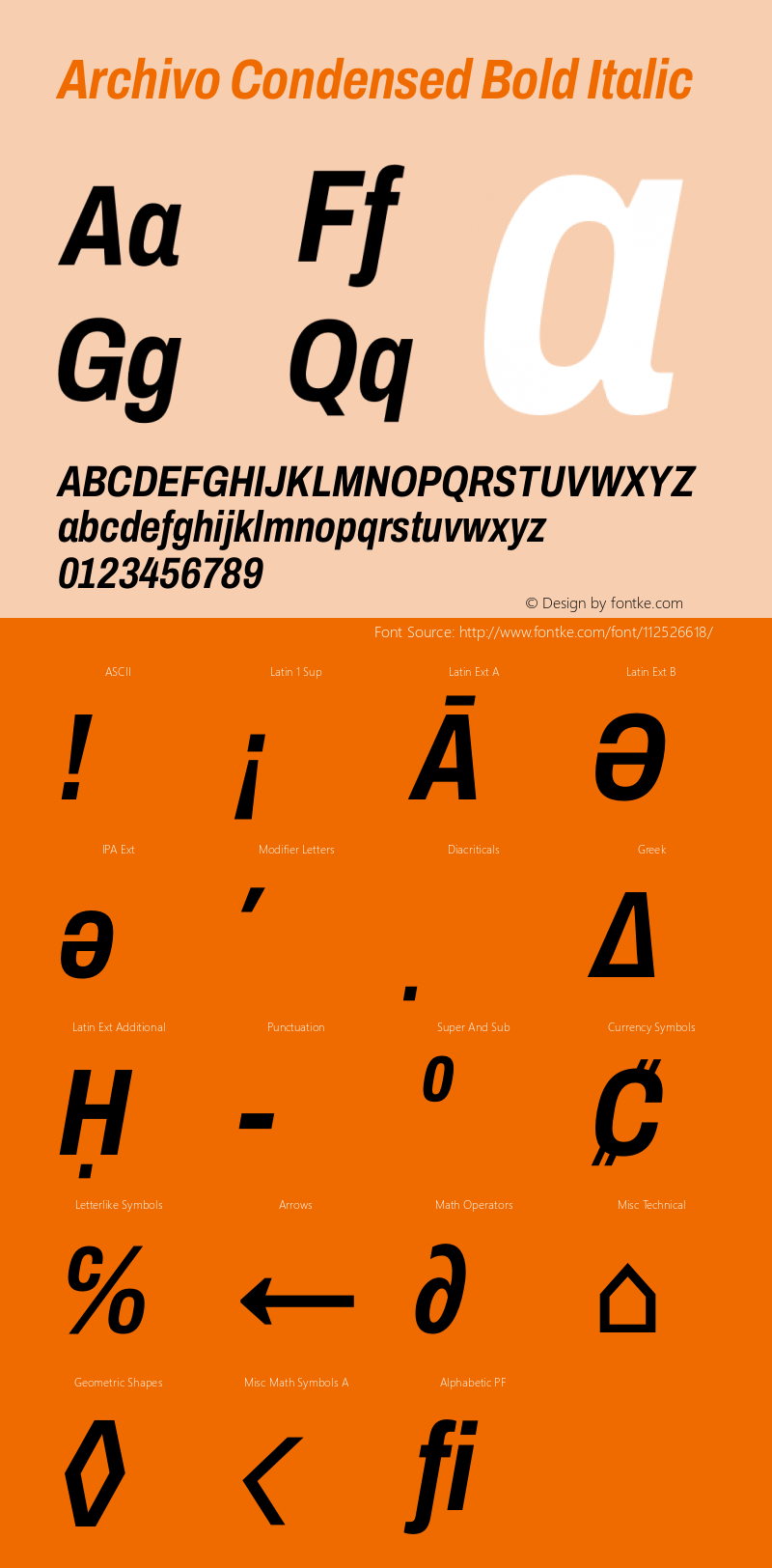 Archivo Condensed Bold Italic Version 2.001图片样张