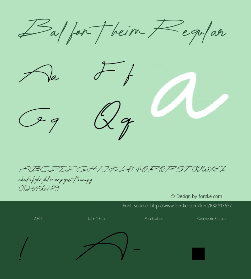 Balfontheim Regular Version 1.001;Fontself Maker 3.5.1图片样张