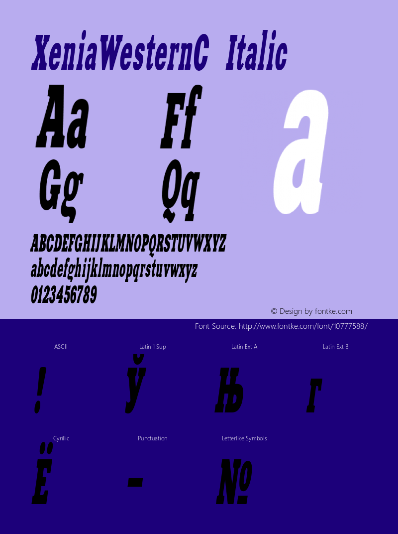 XeniaWesternC Italic 001.000图片样张