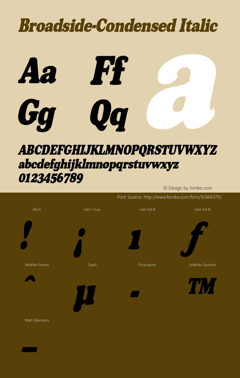 Broadside-Condensed Italic 1.0/1995: 2.0/2001图片样张