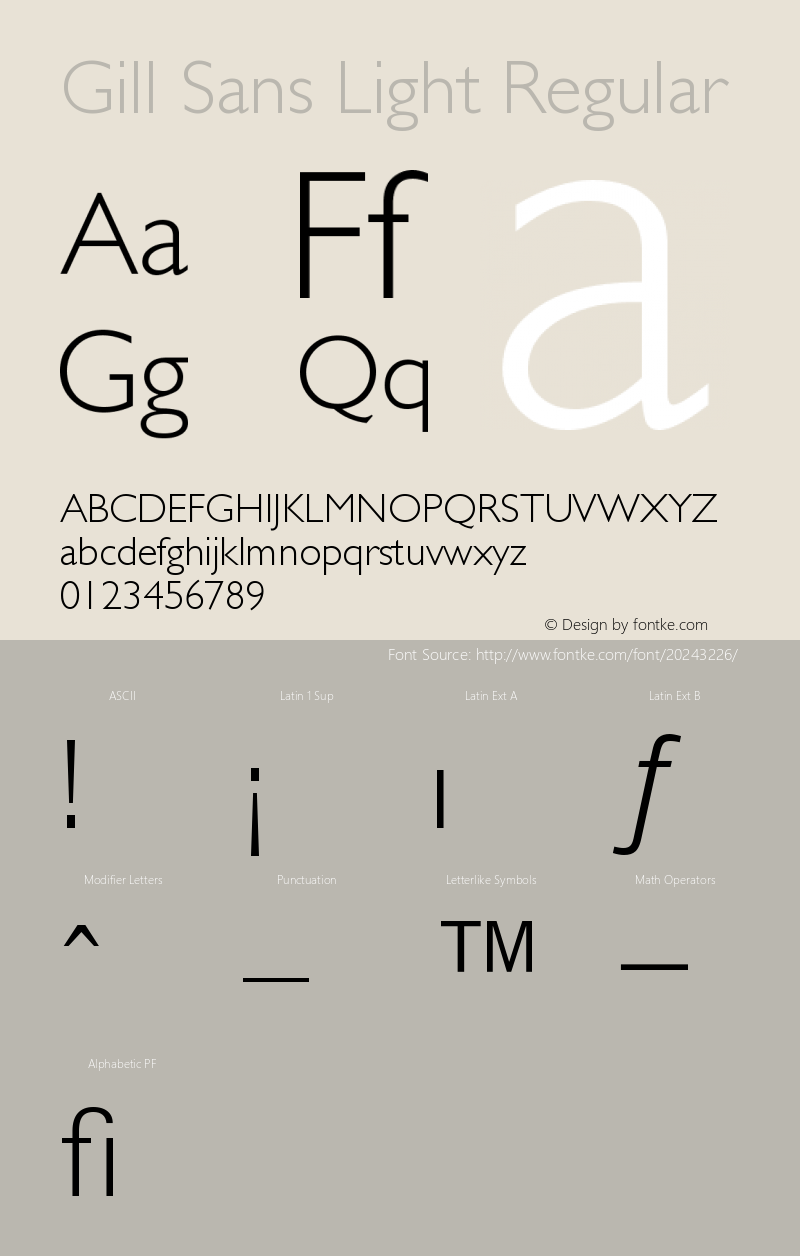 GillSans-Light 001.001图片样张