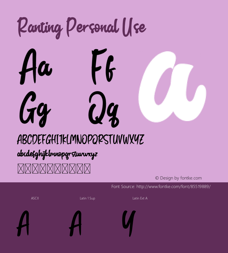 Ranting Personal Use Version 1.001;Fontself Maker 3.5.1图片样张