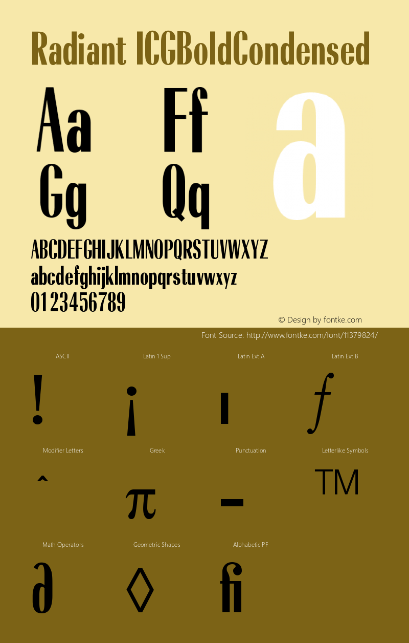 Radiant ICGBoldCondensed Version 001.000图片样张