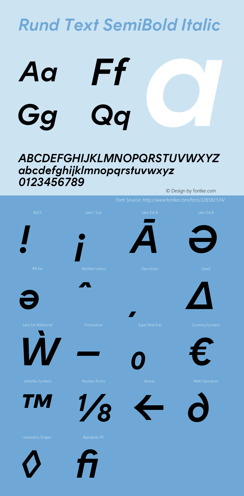 Rund Text SemiBold Italic Version 1.004图片样张