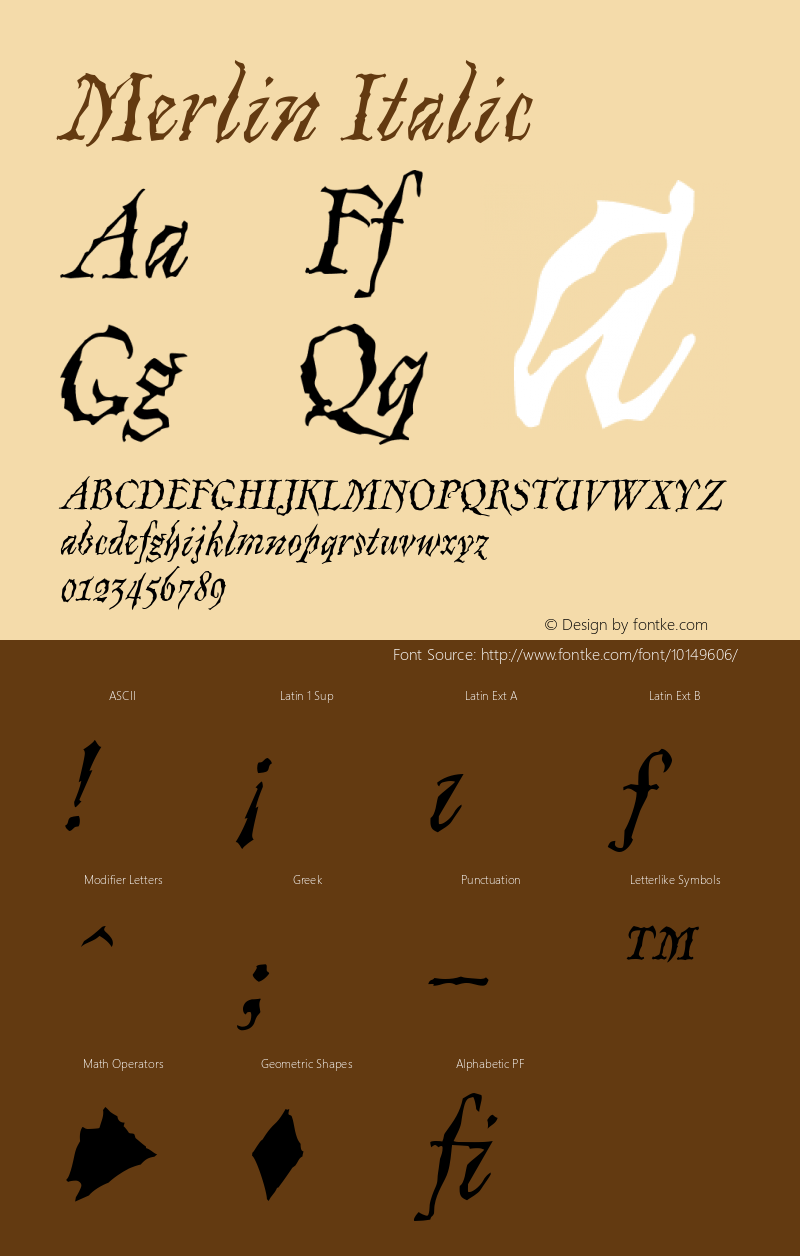 Merlin Italic Version 001.000图片样张