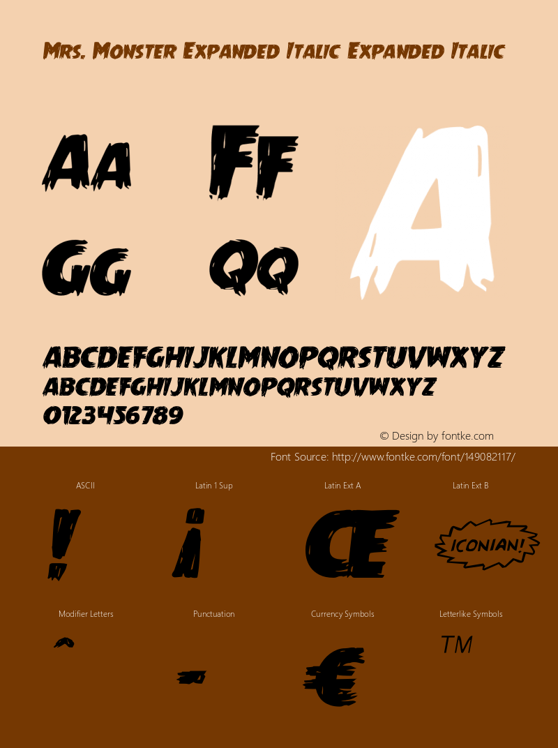 Mrs. Monster Expanded Italic Version 1.0; 2013图片样张