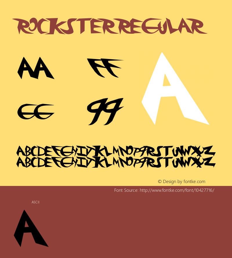 rockster Regular Version 1.00 March 5, 2012, initial release图片样张